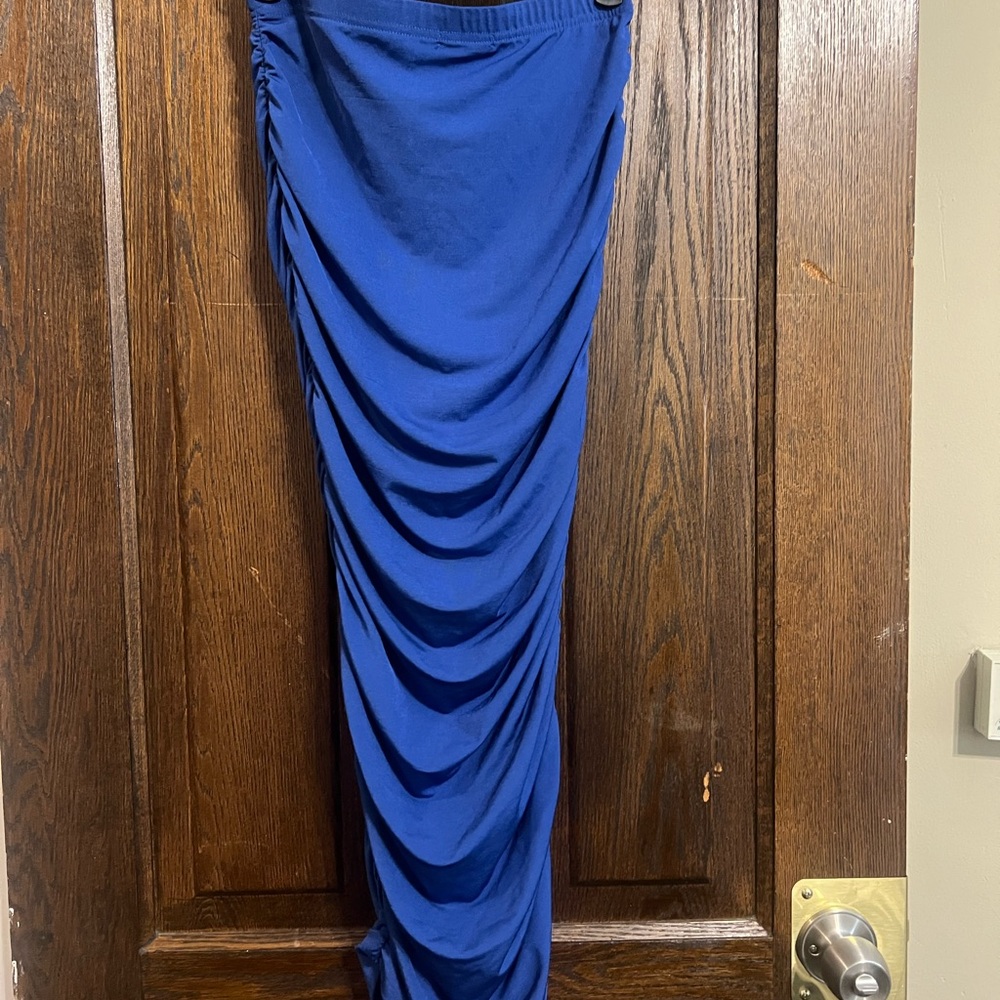 BooHoo Blue Ruched Skirt - Picture 3 of 4